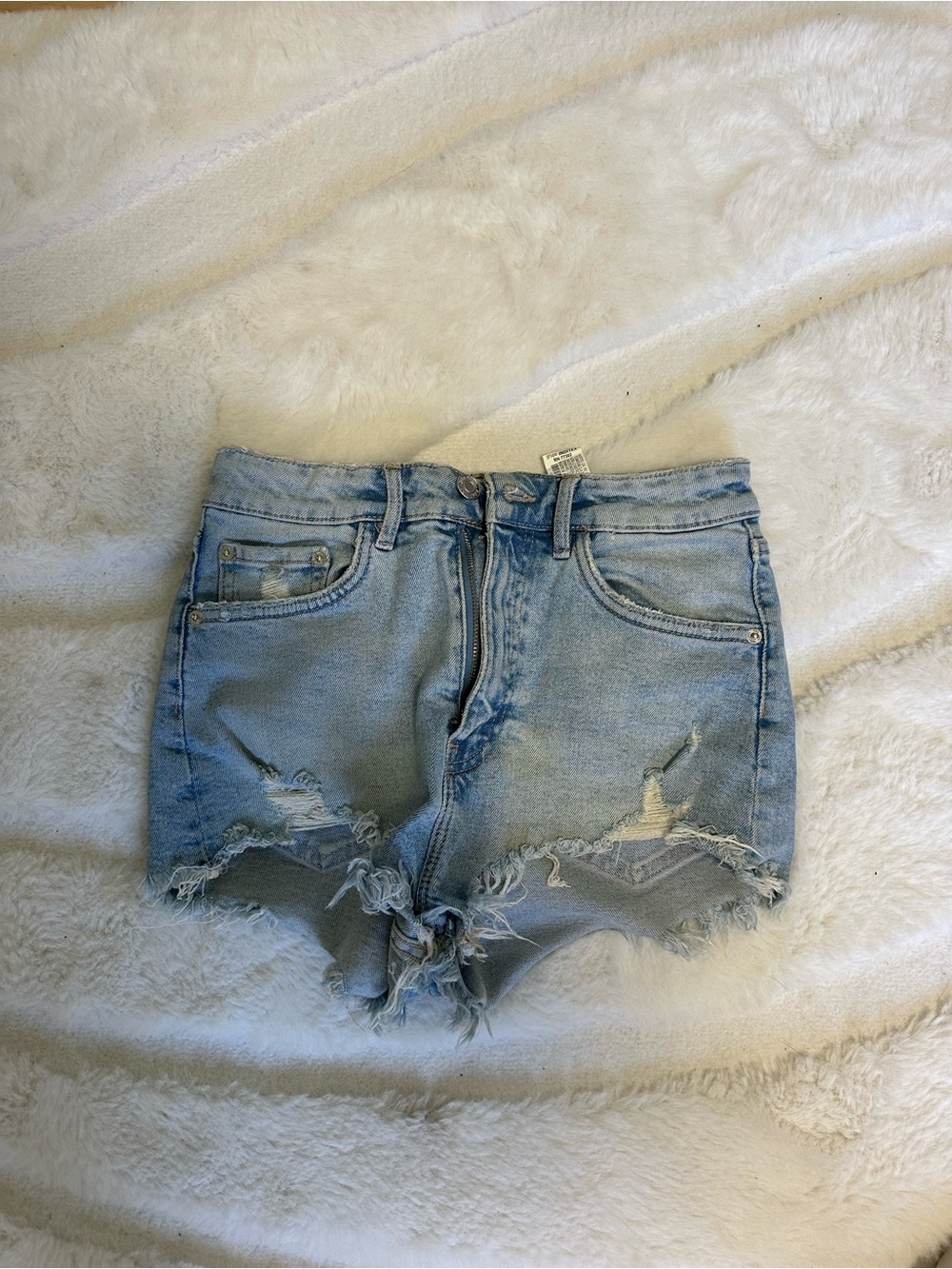 Size 4 ZARA Blue Distressed Denim Women's